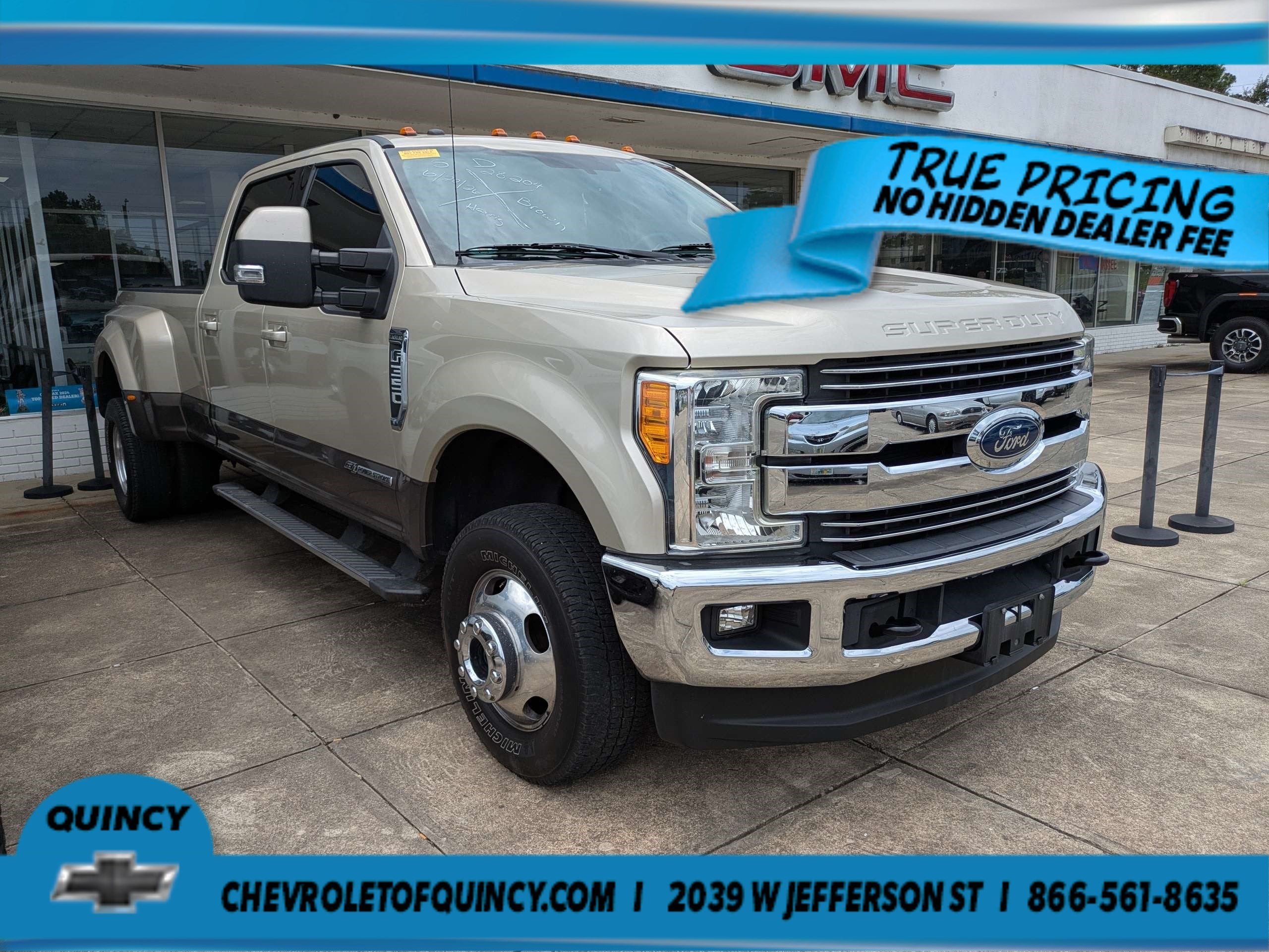 2017 Ford F-350 LARIAT in White — front three-quarter view