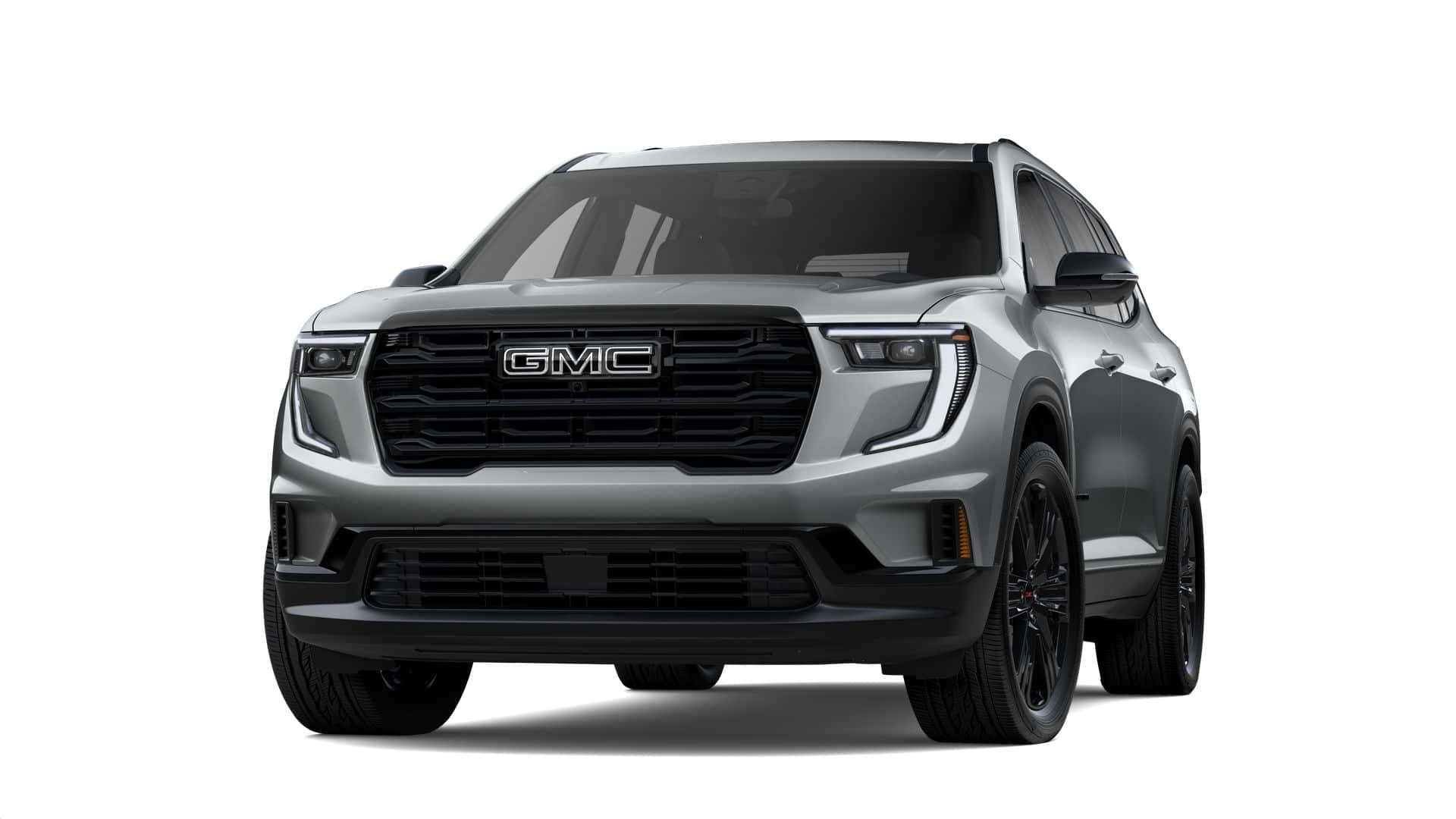 2026 GMC Acadia Elevation in Sterling Metallic — front three-quarter view