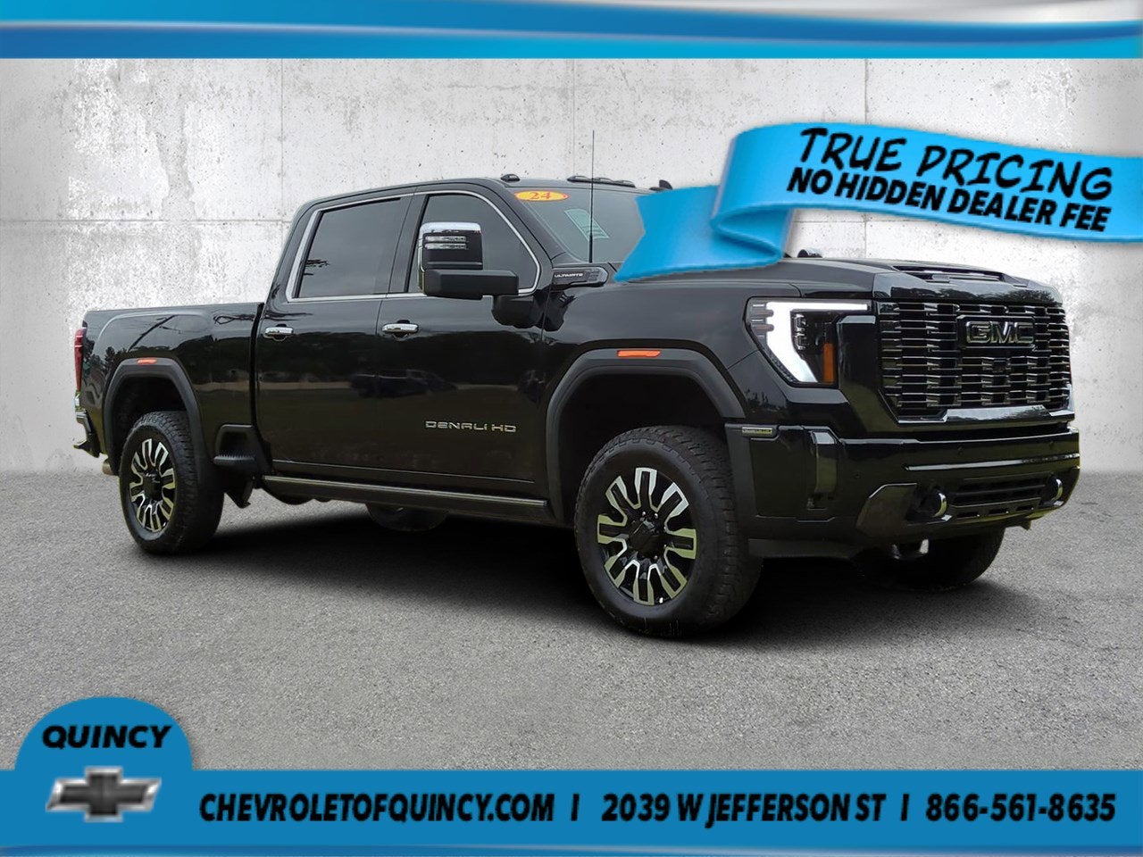 2024 GMC Sierra 2500 HD Denali Ultimate in Onyx Black — front three-quarter view