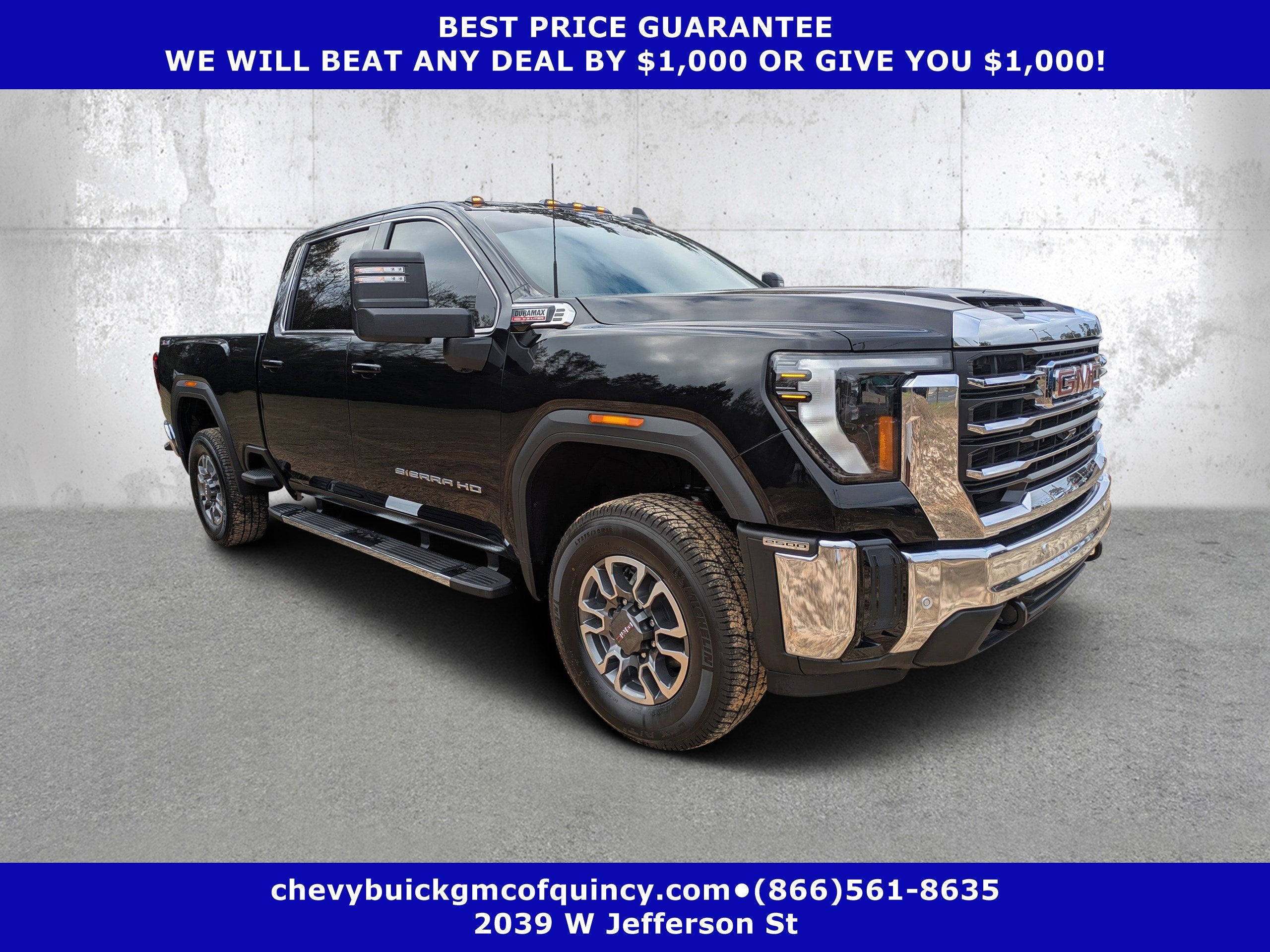 2025 GMC Sierra 2500 HD SLE in Onyx Black — front three-quarter view