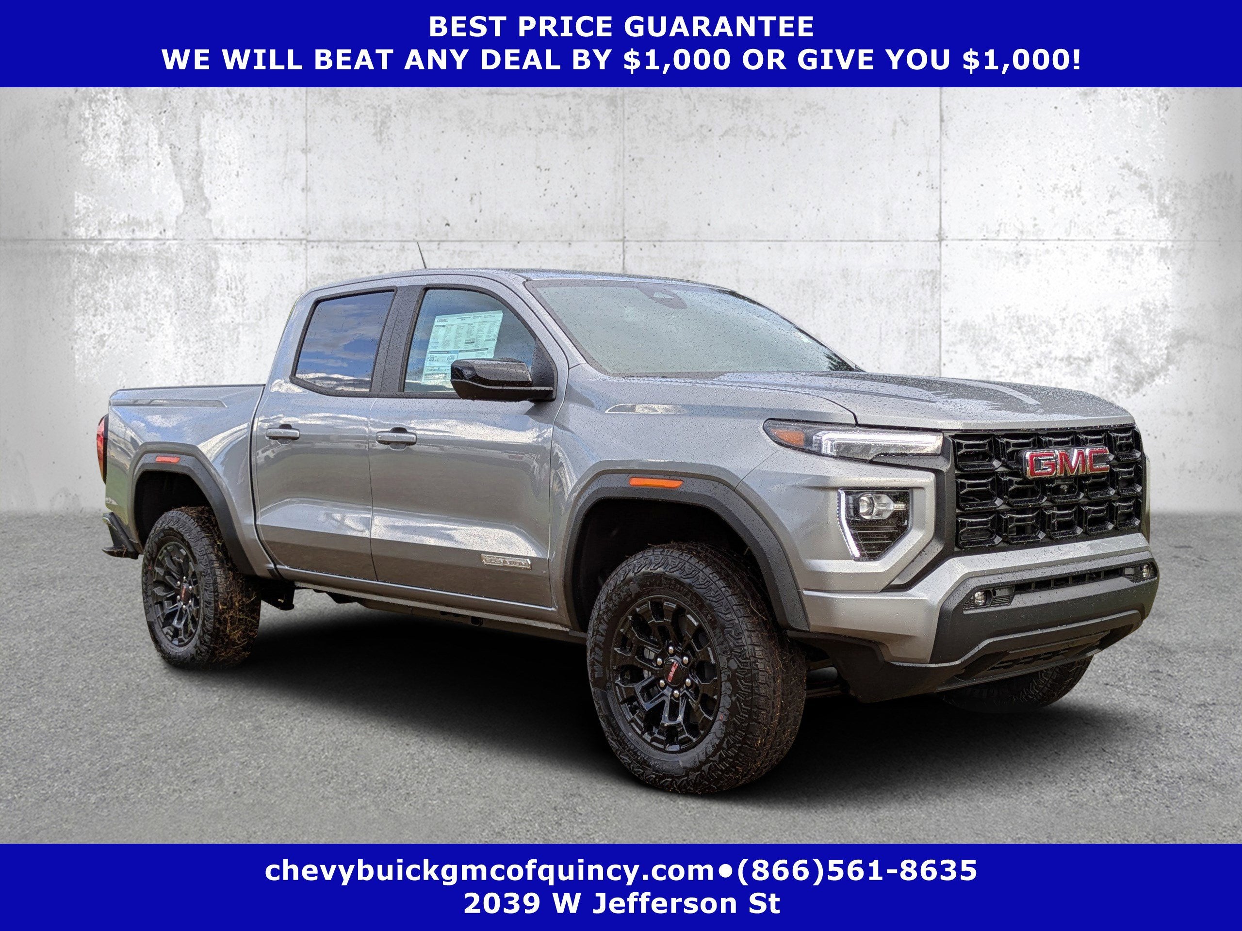 2026 GMC Canyon Elevation in Sterling Metallic — front three-quarter view
