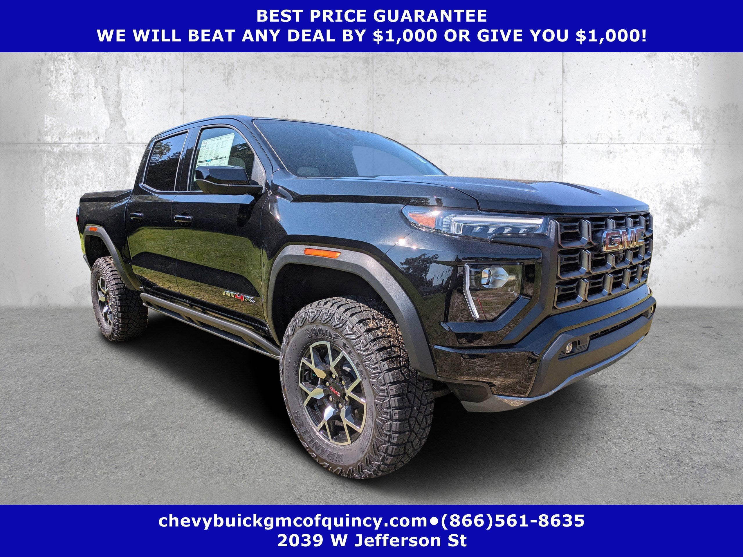 2026 GMC Canyon AT4X in Onyx Black — front three-quarter view