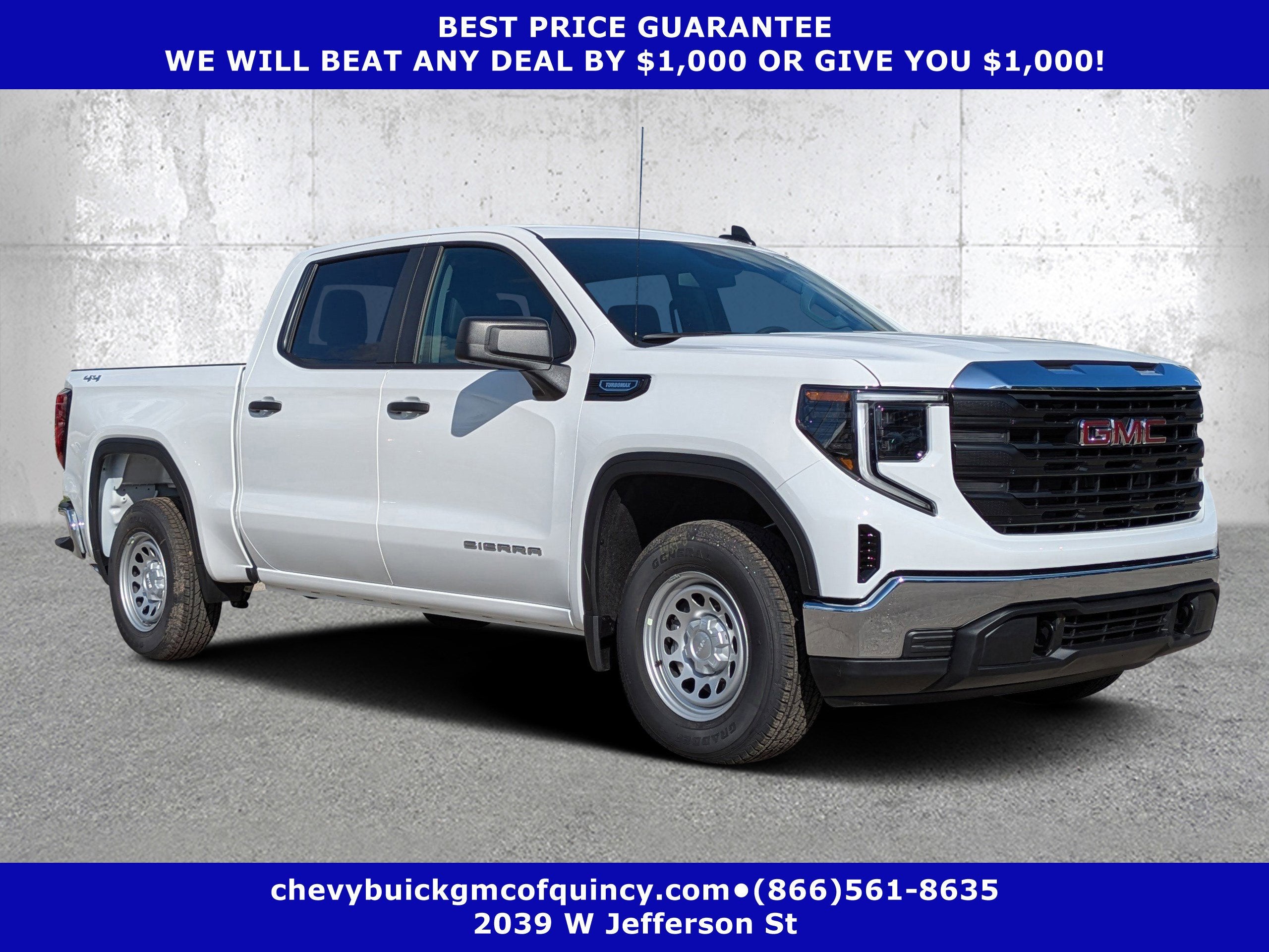 2026 GMC Sierra 1500 Pro in Summit White — front three-quarter view