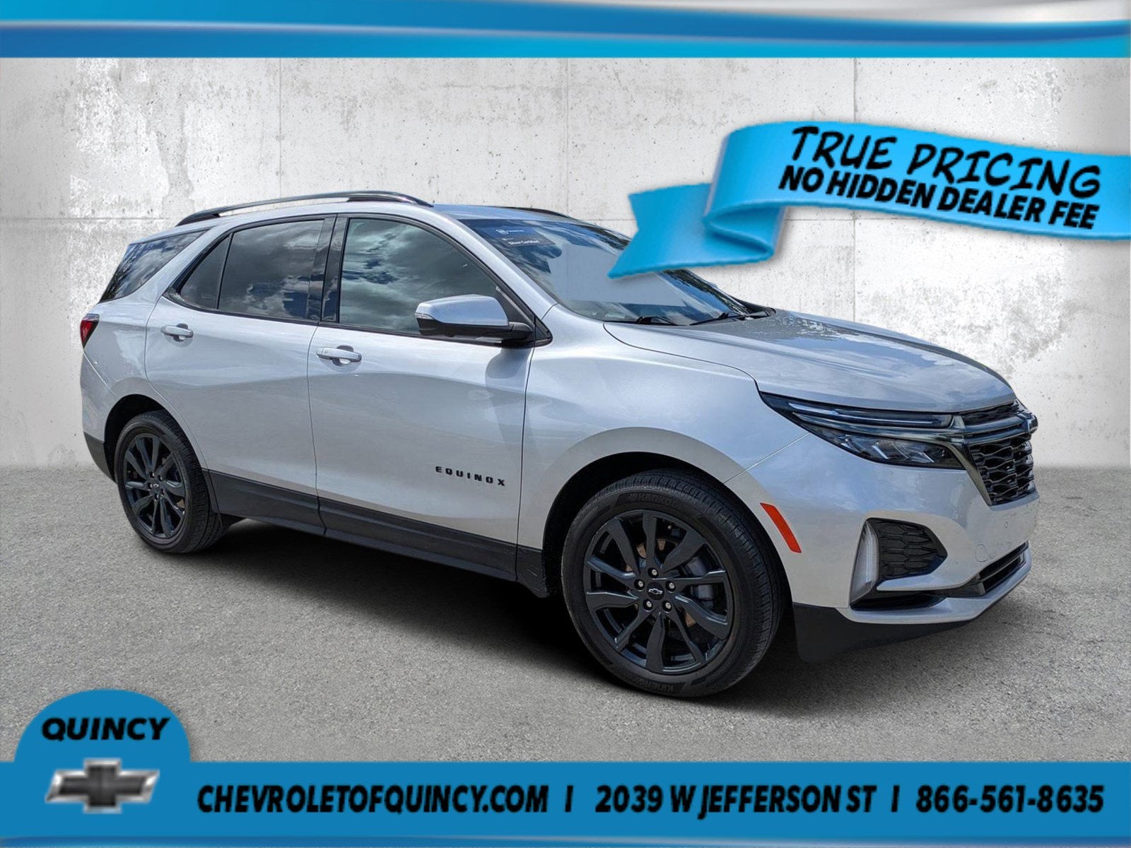 2022 Chevrolet Equinox RS in Silver Ice Metallic — front three-quarter view