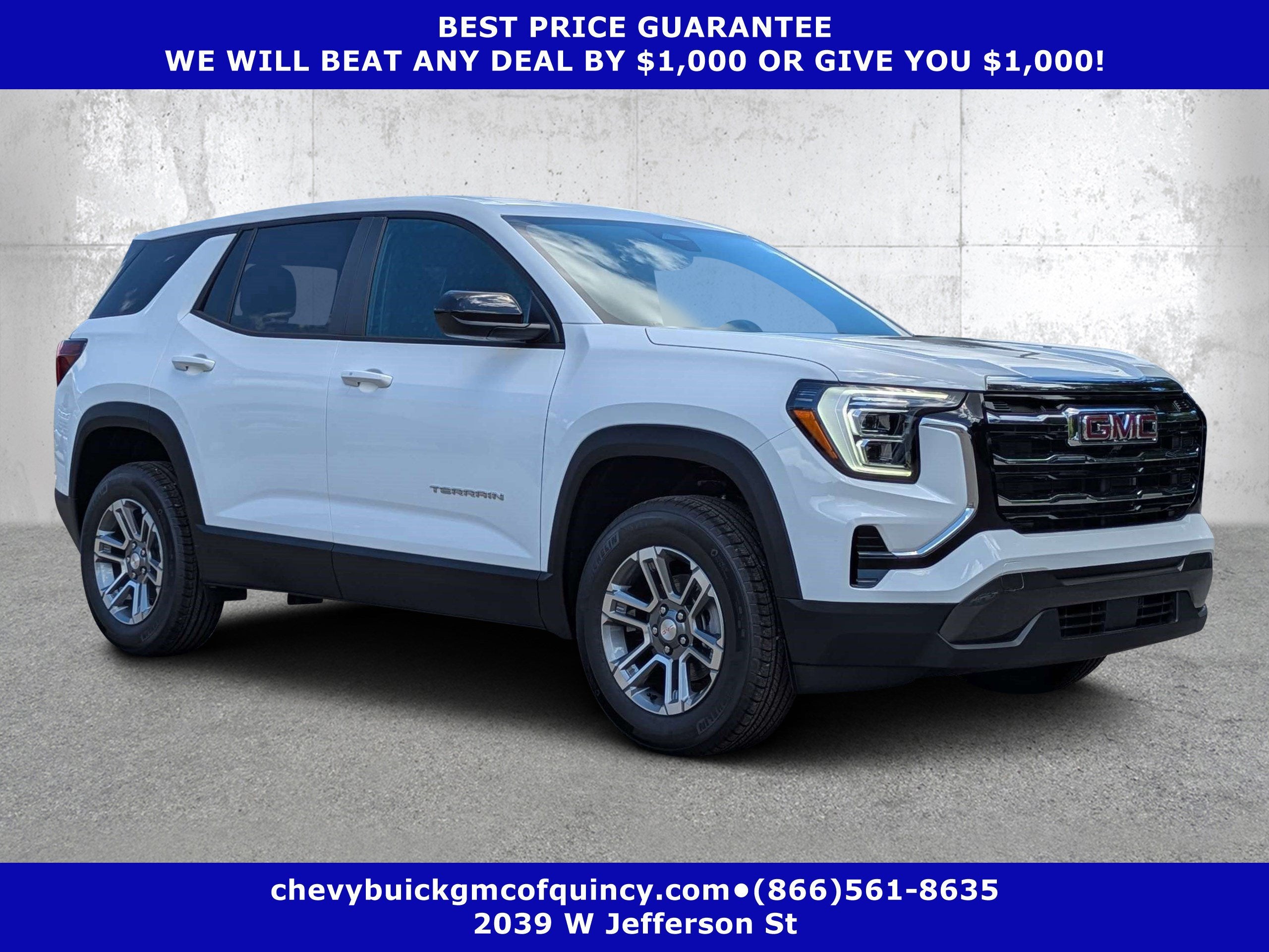 2026 GMC Terrain Elevation in Summit White — front three-quarter view