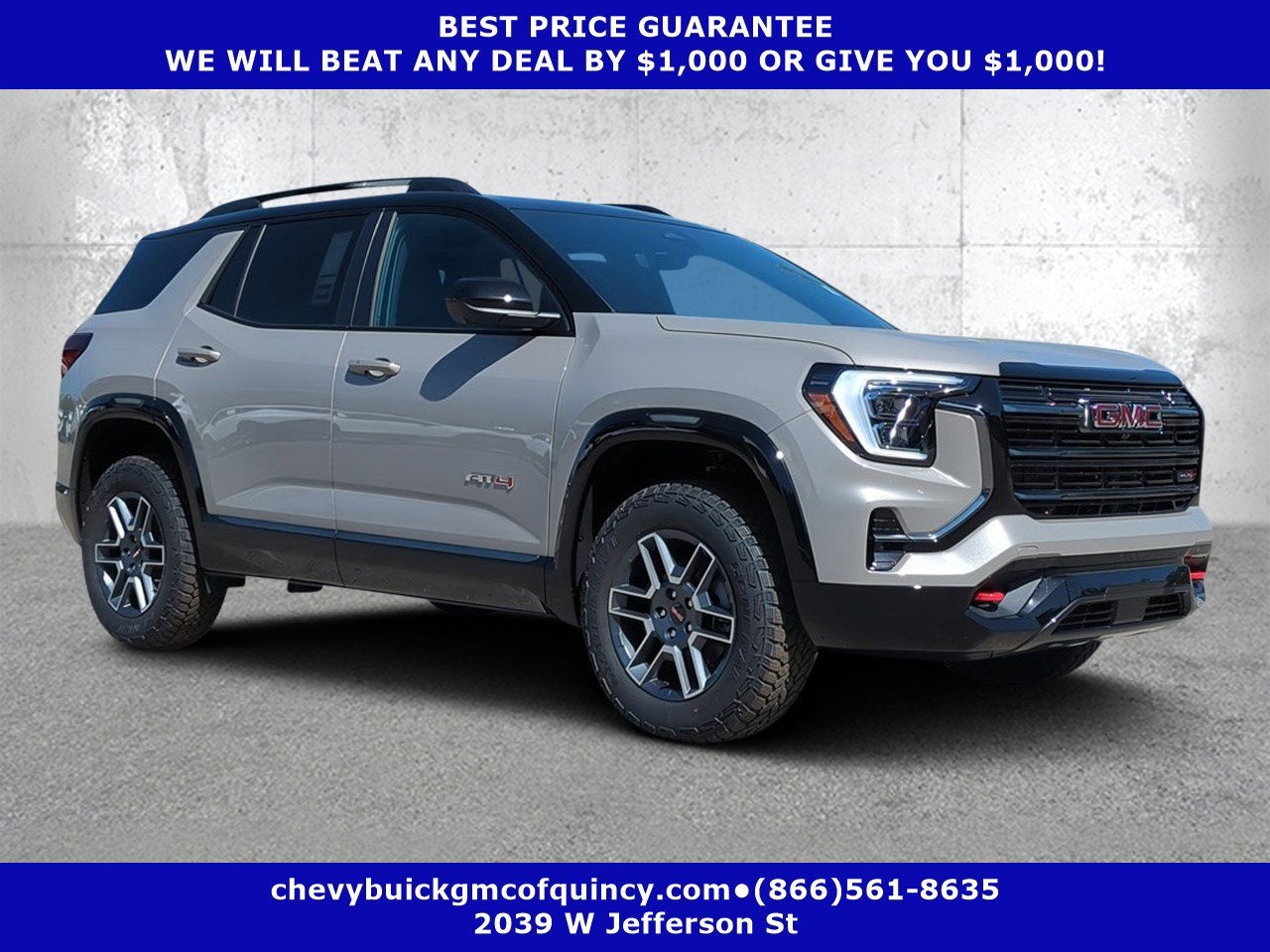 2026 GMC Terrain AT4 in Riverstone Metallic — front three-quarter view