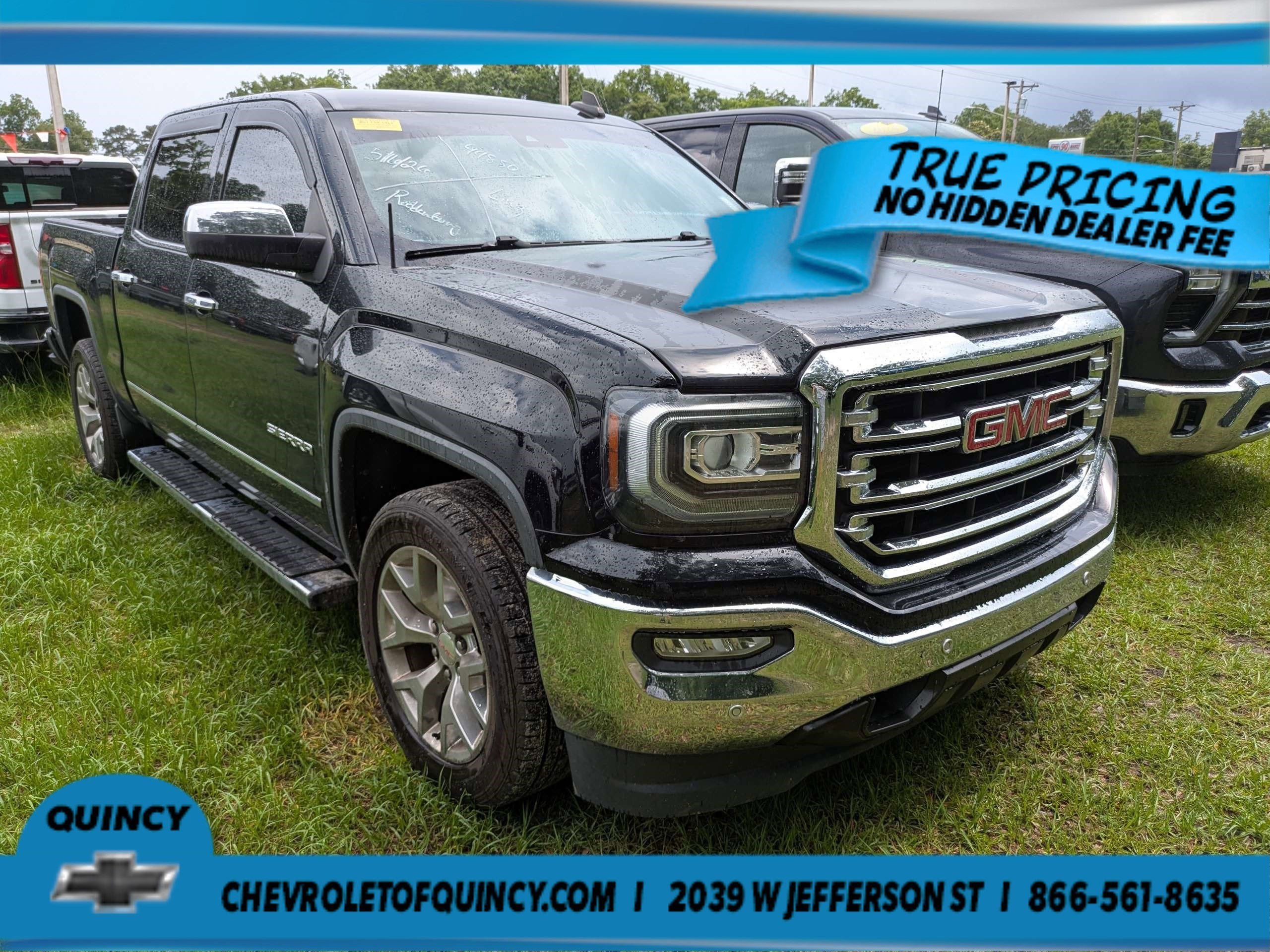 2017 GMC Sierra 1500 SLT in Onyx Black — front three-quarter view