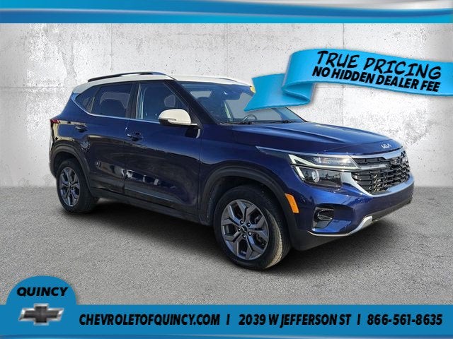 2024 Kia Seltos S in Blue — front three-quarter view